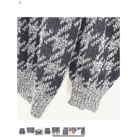 Men's Gabriel D'Authie Blue and White Houndstooth Cardigan Sweater Size 3 - Picture 6 of 9